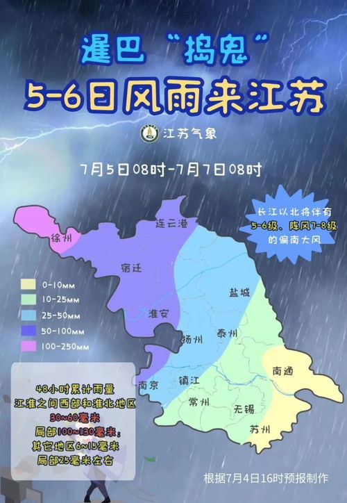 江苏气象发布大暴雨预警(江苏局部地区大暴雨) 江苏气象发布大暴雨预警(江苏局部地区大暴雨)